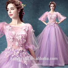 ZM16093 vente en ligne de stock de robes de mariée designer bon marché style princesse robe de mariage magnifique robes de mariage violet foncé